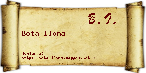 Bota Ilona névjegykártya